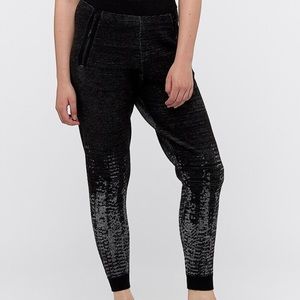 ADIDAS Womens Black Textured Pocketed Printed Active Wear Lounge